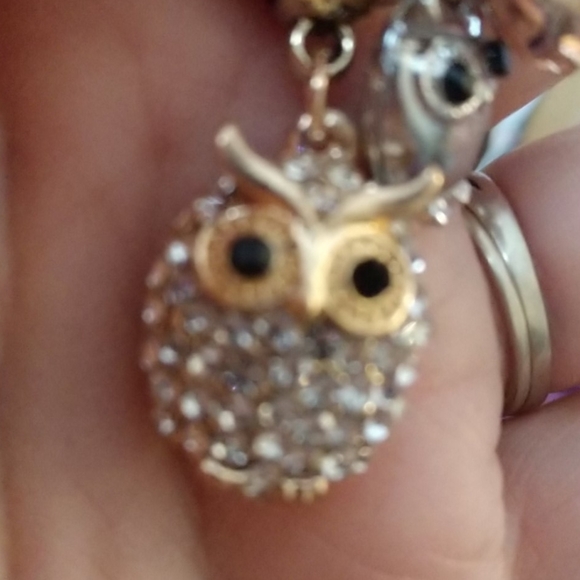 3pc Owl Charms Stretch Bracelets Dangle Gold-tone Silver-tone Rose Gold Upto 9" - Picture 7 of 8